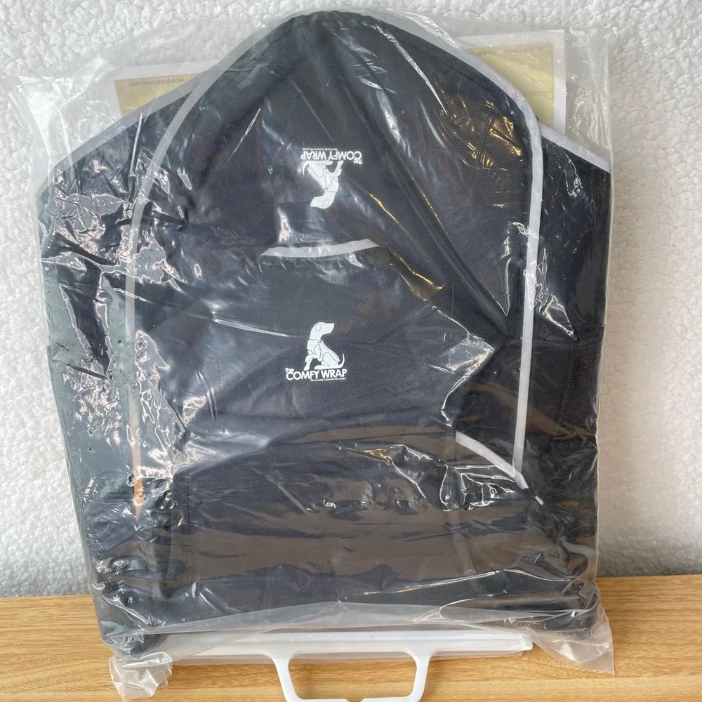 All Four Paws‎ Comfy Wrap Dog Recovery Vest Black Medium Post Surgery Wound Care